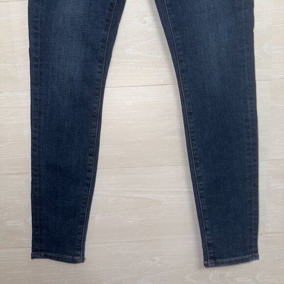 Loft Women's Size 0/25 Dark Wash Denim Mid Rise Ankle Skinny Jean - Picture 4 of 7